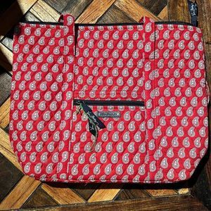 Vera Bradley Tote Petite Red Bandana Paisley Print
